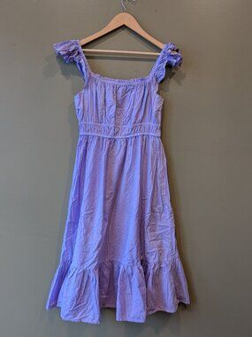Dizzy Lizzy Lilac Peasant Dress Med Smock Coquette Cottage Romantic Ruffle